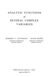 book Analytic Functions of Several Complex Variables