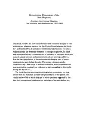 book Demographic Dimensions of the New Republic: American Interregional Migration, Vital Statistics, and Manumissions, 1800-1860