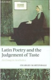 book Latin Poetry and the Judgement of Taste: An Essay in Aesthetics