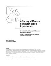 book A Survey of Modern Computer-Based Experiments