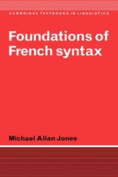 book Foundations of French Syntax (Cambridge Textbooks in Linguistics)