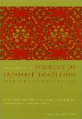 book Sources of Japanese Tradition, Volume 1: From Earliest Times to 1600, 2nd edition