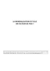 book La mondialisation est-elle un facteur de paix ?