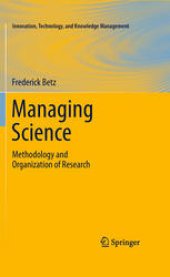 book Managing Science: Methodology and Organization of Research