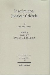 book Inscriptiones Judaicae Orientis. Band III: Syria & Cyprus