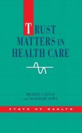 book Trust Matters in Health Care (State of Health)