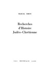 book Recherches d'histoire judéo-chrétienne (Études juives VI)