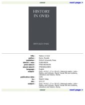 book History in Ovid (Oxford University Press Academic Monograph Reprints)