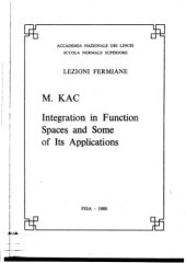 book Integration in function spaces and some of its applications (Lezioni fermiane)