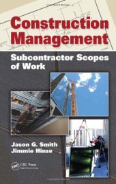 book Construction Management: Subcontractor Scopes of Work