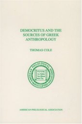 book Democritus and the Sources of Greek Anthropology