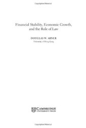 book Financial Stability, Economic Growth, and the Role of Law