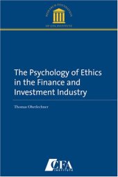 book The Psychology of Ethics in the Finance and Investment Industry