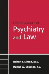 book Clinical Manual of Psychiatry And Law