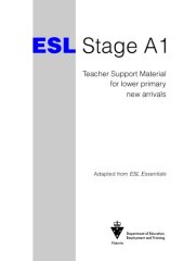 book ESL Stage A1. Teacher Support Material for lower primary new arrivals