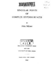 book Singular points of complex hypersurfaces