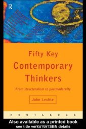 book Fifty Key Contemporary Thinkers: From Structuralism to Postmodernity