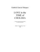 book Love in the Time of Cholera