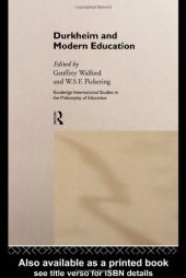 book Durkheim and Modern Education