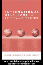 book International Relations and the Problem of Difference (Global Horizons)