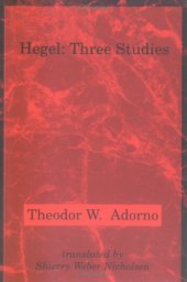 book Hegel: Three Studies (Studies in Contemporary German Social Thought)