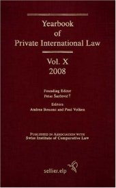 book Yearbook of Private International Law: Volume X, 2008