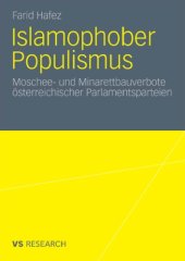 book Islamophober Populismus: Moschee- und Minarettbauverbote österreichischer Parlamentsparteien