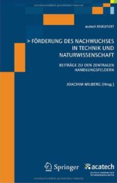 book Förderung des Nachwuchses In Technik und Naturwissenschaft: Beiträge zu den Zentralen Handlungsfeldern