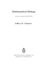 book Mathematical Biology  Lecture notes for MATH 365