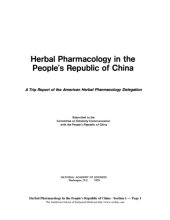 book Herbal Pharmacology in the People's Republic of China: A Trip Report of the American Herbal Pharmacology Delegation