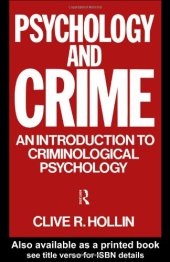 book Psychology and Crime: An Introduction to Criminological Psychology