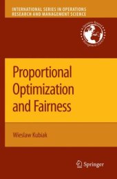 book Proportional Optimization and Fairness