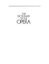 book The Dictionary of the Opera