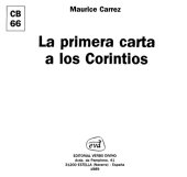 book La Primera Carta a los Corintios