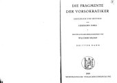 book Die Fragmente Der Vorsokratiker: Band 3