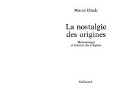 book La nostalgie des origines: Méthodologie et histoire des religions