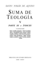 book Suma de teologia; TOMO 5: Parte III e Índices