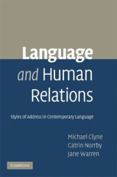 book Language and Human Relations: Styles of Address in Contemporary Language