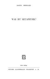 book Was ist Metaphysik?