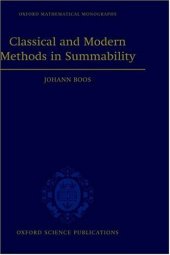 book Classical and modern methods in summability