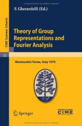 book Theory of group representations and Fourier analysis