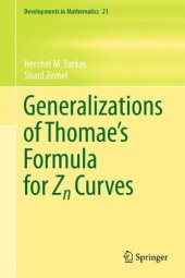 book Generalizations of Thomae's Formula for Zn Curves