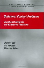 book Unilateral contact problems: Variational methods and existence theorems