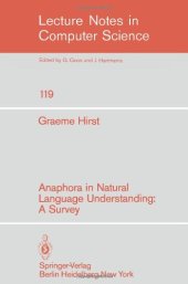 book Anaphora in Natural Language Understanding: A Survey