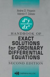 book Handbook of Exact Solutions for Ordinary Differential Equations