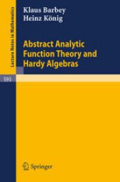 book Abstract Analytic Function Theory and Hardy Algebras