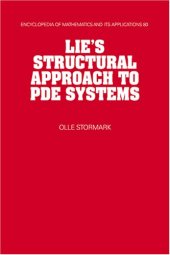 book Lie's structural approach to PDE systems