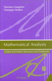 book Mathematical analysis: linear and metric structures and continuity