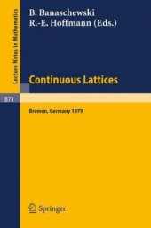 book Continuous Lattices: Proceedings