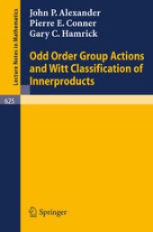 book Odd Order Group Actions and Witt Classification of Innerproducts